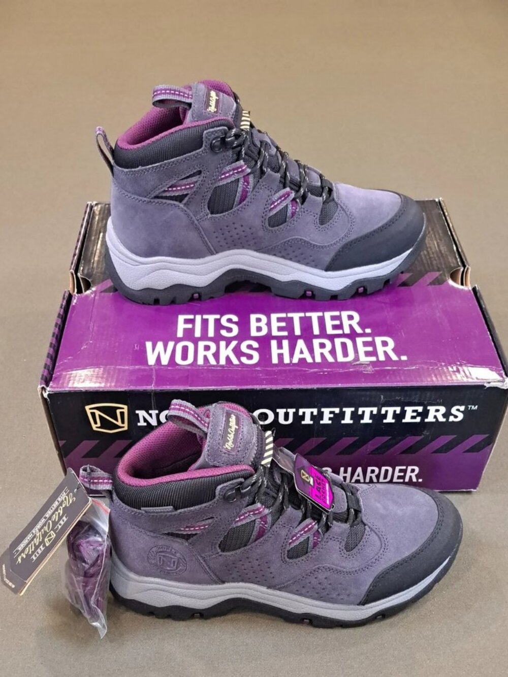 Noble Outfitters Women's Cutter Mid Waterproof Work Boots - Charcoal / Beet